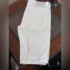 True Religion Men’s White Jean Shorts